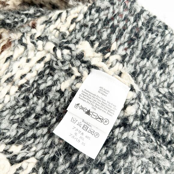 Eddie Bauer Womens Vintage Wool Alpaca Blend Hand Knit Cardigan Sweater Size S/M - Picture 3 of 7